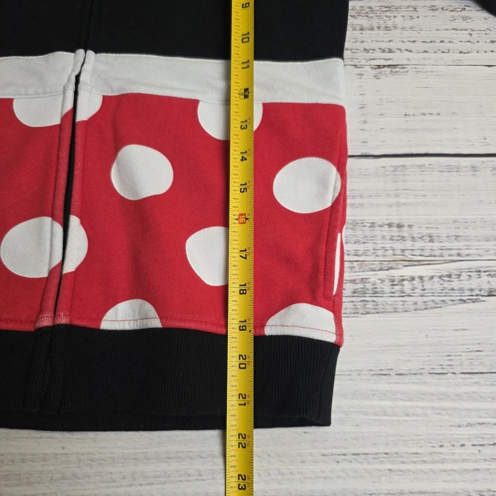 Minnie Mouse Zip Up Ears & Bow‎ Hoodie Official Disney Polka Dots Kids Large